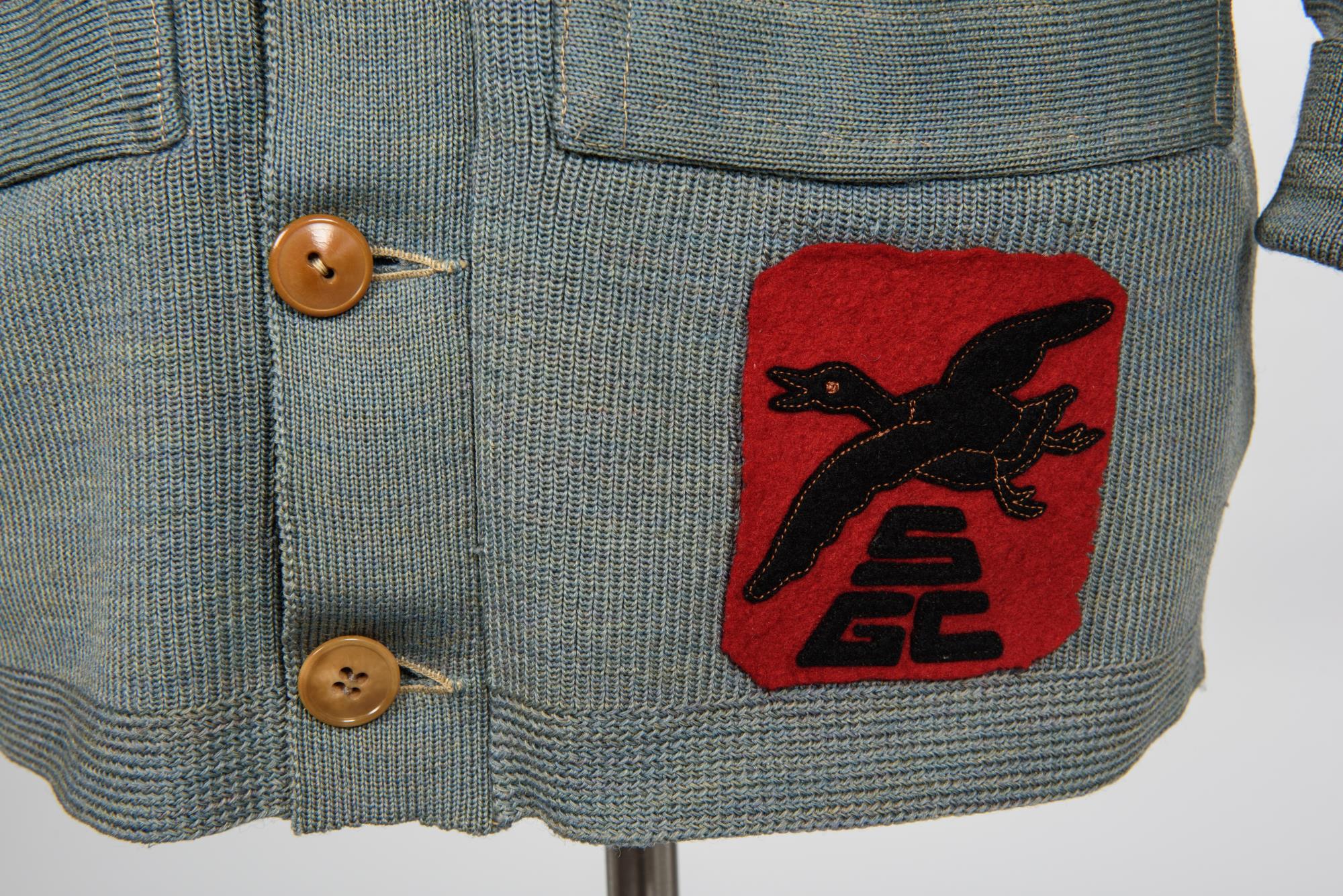 Image of Blue skeet shooting sweater, ca. 1940s